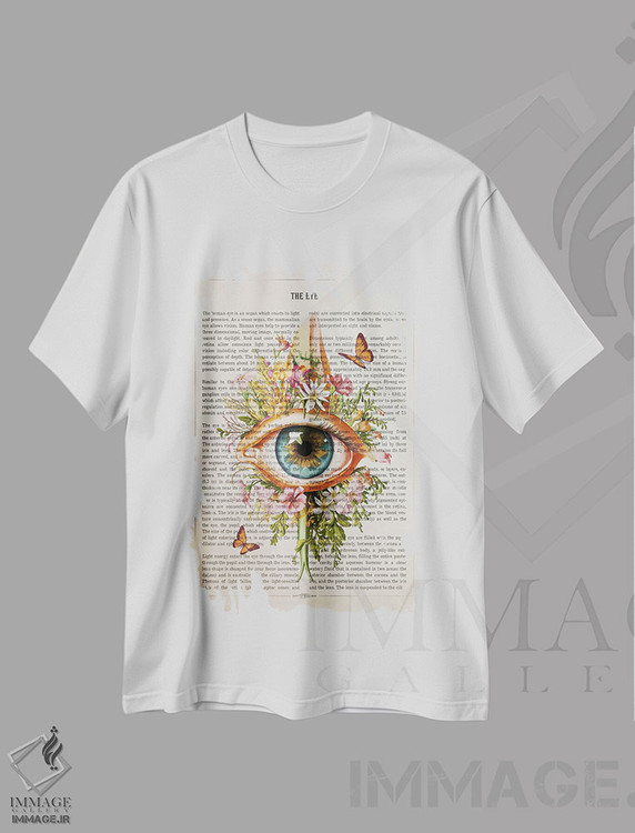 تیشرت طرح دار آناتومی چشم با گل، هنر دیجیتال اثر پیکسل کهنه | immage.ir