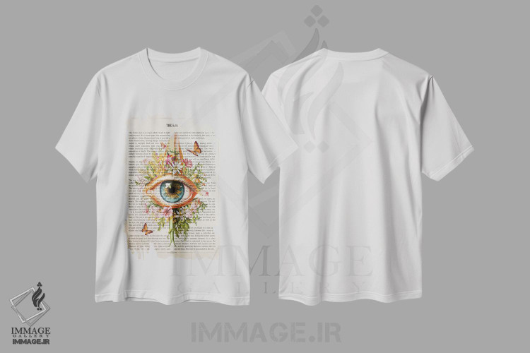 تیشرت طرح دار آناتومی چشم با گل، هنر دیجیتال اثر پیکسل کهنه | immage.ir