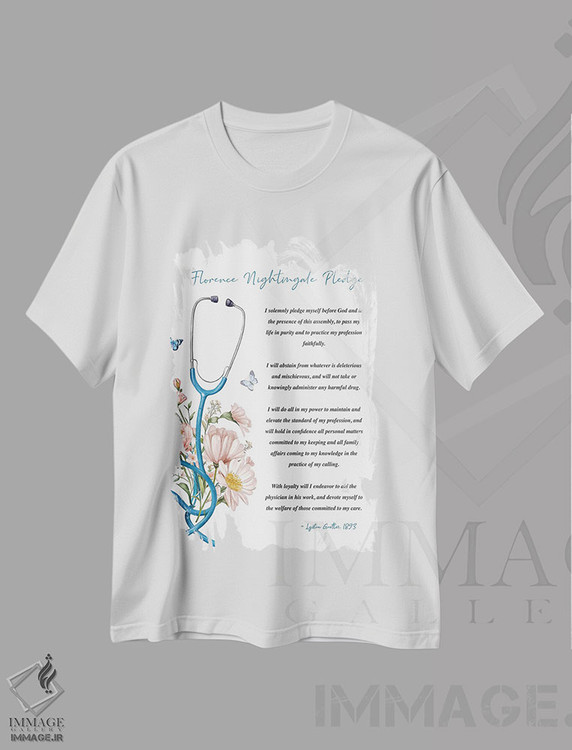 تیشرت طرح دار سوگند فلورانس نایتینگل، هنر دیجیتال اثر پیکسل کهنه | فروشگاه ایماژ