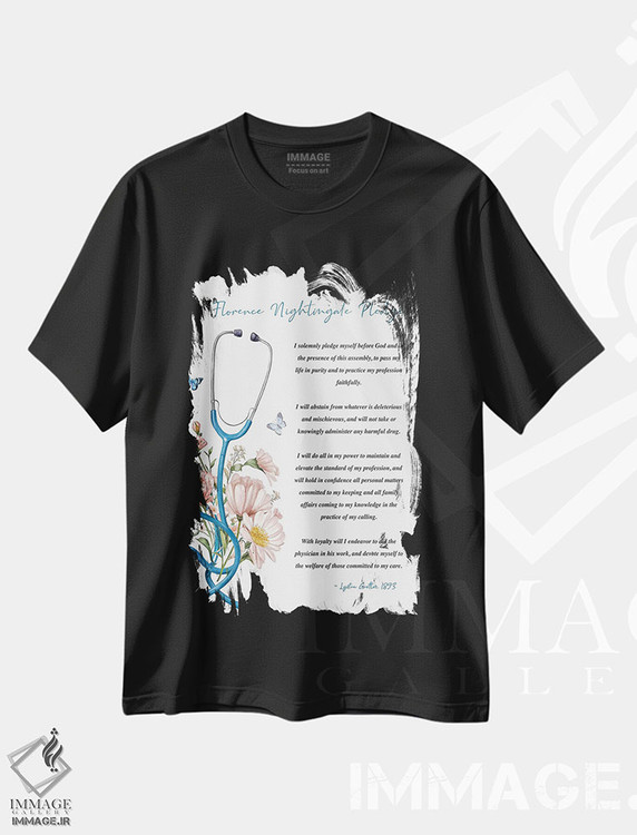 تیشرت طرح دار سوگند فلورانس نایتینگل، هنر دیجیتال اثر پیکسل کهنه | immage.ir
