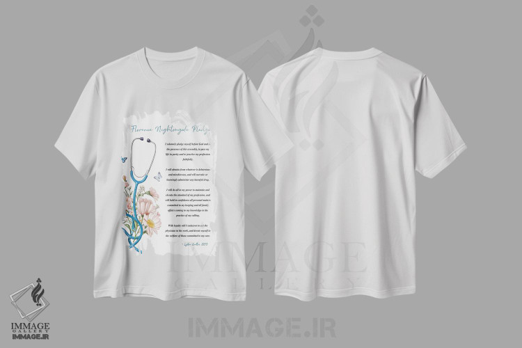 تیشرت طرح دار سوگند فلورانس نایتینگل، هنر دیجیتال اثر پیکسل کهنه | فروشگاه ایماژ
