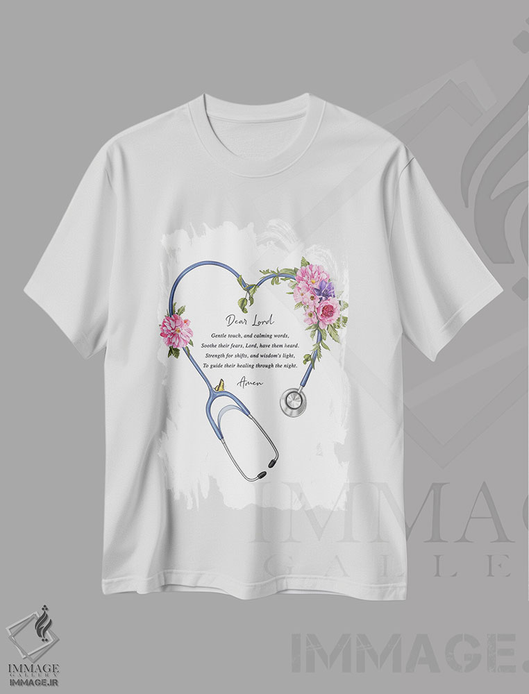 تیشرت طرح دار چاپ دعای پرستاران، هنر دیجیتال اثر پیکسل کهنه | immage.ir
