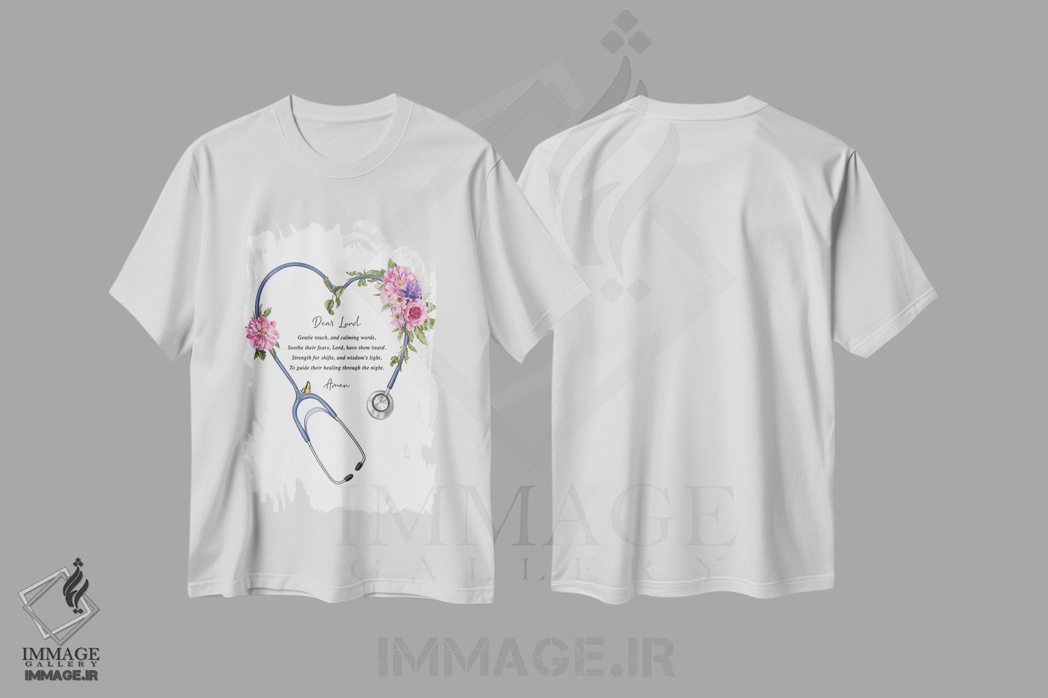 تیشرت طرح دار چاپ دعای پرستاران، هنر دیجیتال اثر پیکسل کهنه | immage.ir
