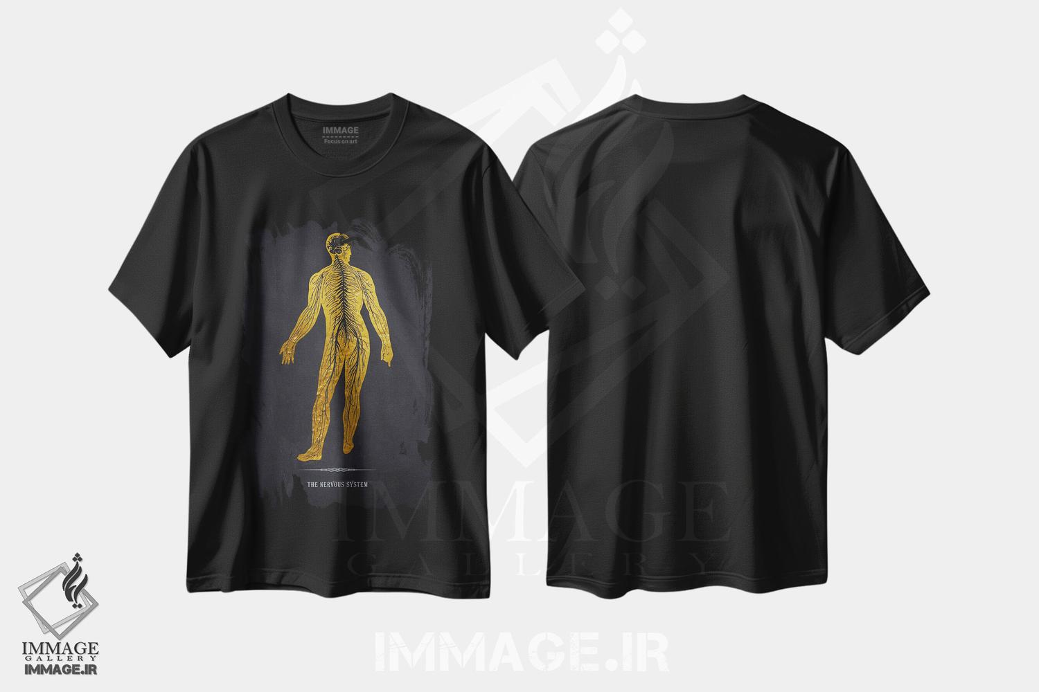 تیشرت طرح دار آناتومی دستگاه عصبی، هنر دیجیتال اثر پیکسل کهنه | فروشگاه ایماژ