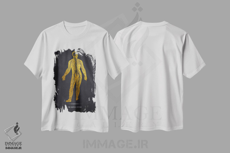 تیشرت طرح دار آناتومی دستگاه عصبی، هنر دیجیتال اثر پیکسل کهنه | immage.ir