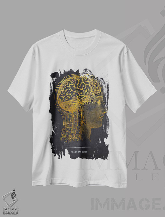 تیشرت طرح دار آناتومی مغز انسان، هنر دیجیتال اثر پیکسل کهنه | immage.ir
