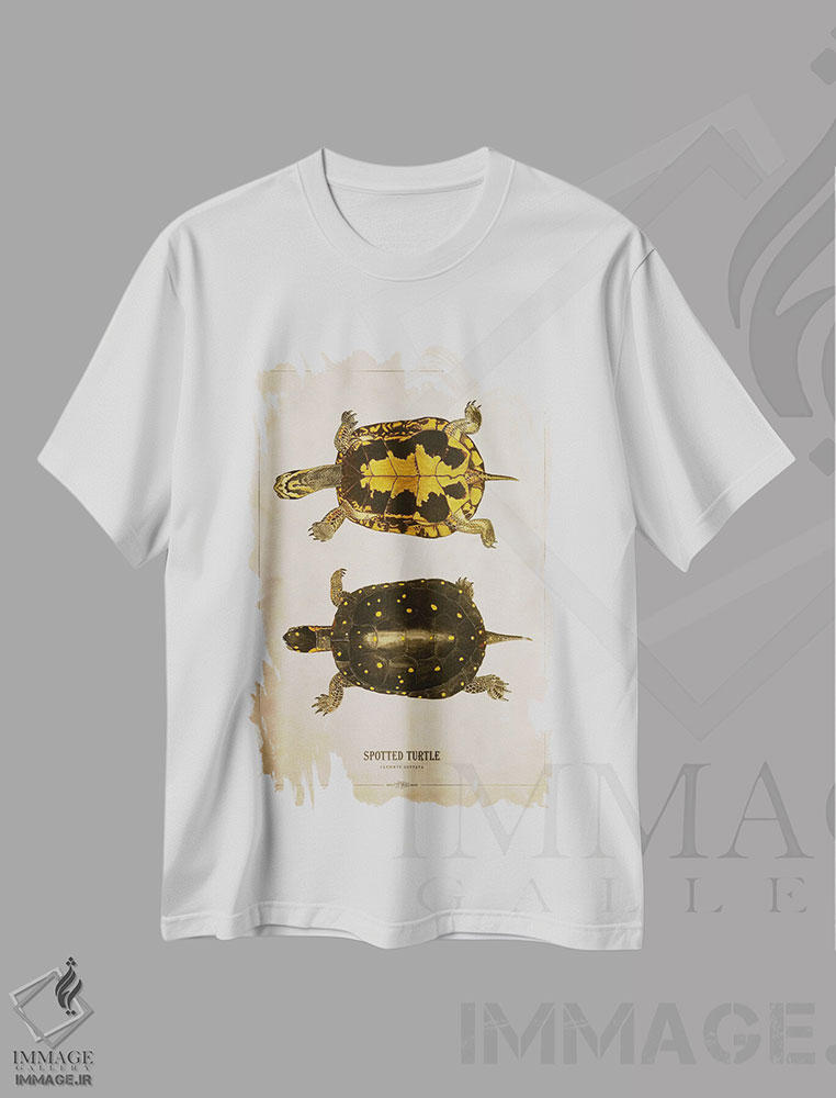 تیشرت طرح دار تصویر لاک پشت خال دار، هنر دیجیتال اثر پیکسل کهنه | immage.ir