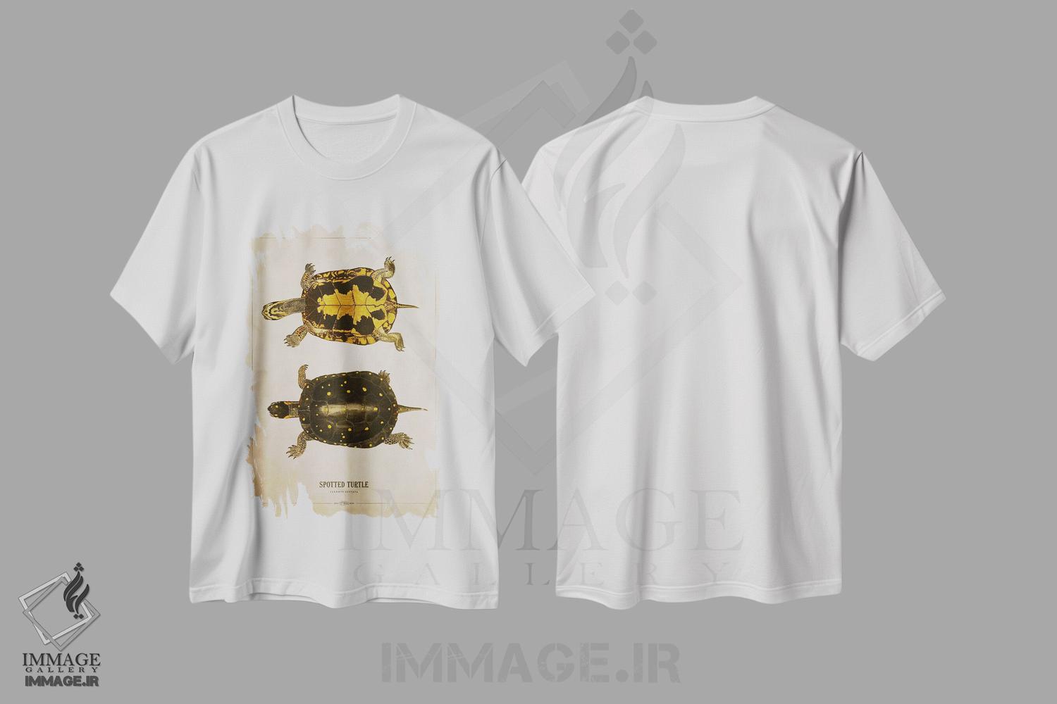 تیشرت طرح دار تصویر لاک پشت خال دار، هنر دیجیتال اثر پیکسل کهنه | immage.ir