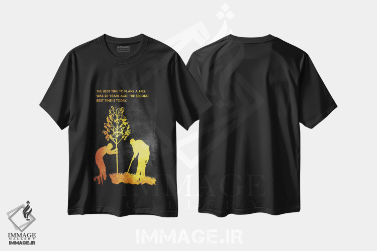 تیشرت طرح دار ضرب المثل چینی، تزئینی اثر آدریان بالدُوینو | فروشگاه ایماژ