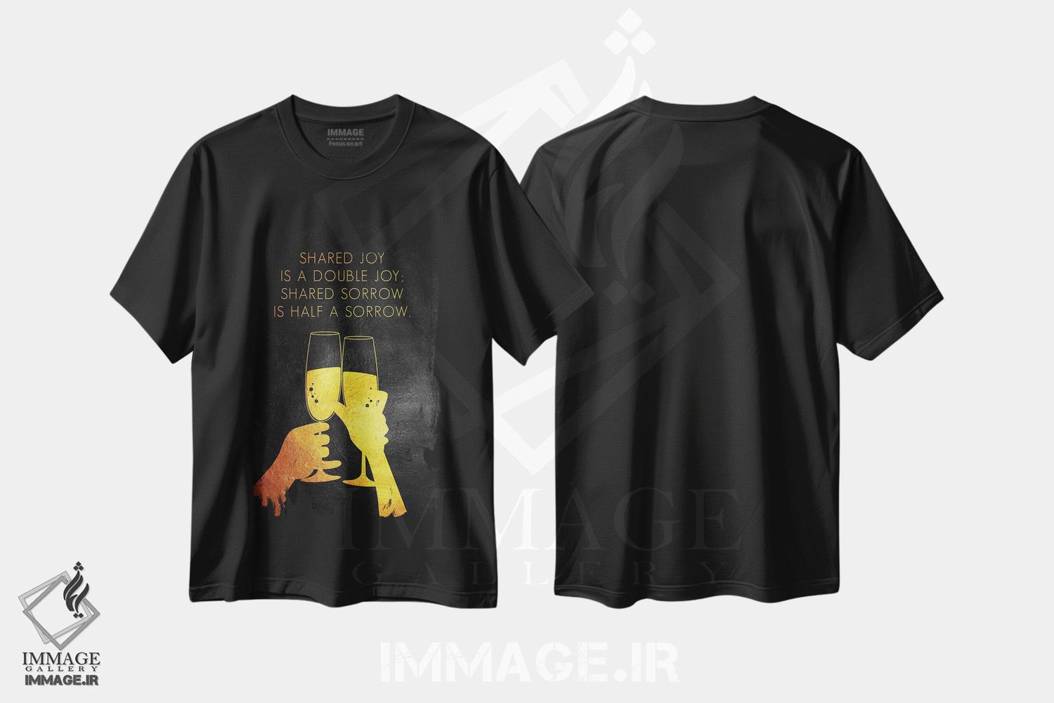 تیشرت طرح دار شادی و غم خود را تقسیم کن، تزئینی اثر آدریان بالدُوینو | immage.ir