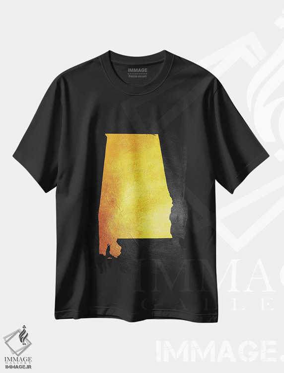 تیشرت طرح دار نقشه طلایی آلاباما اثر آدریان بالدُوینو | immage.ir