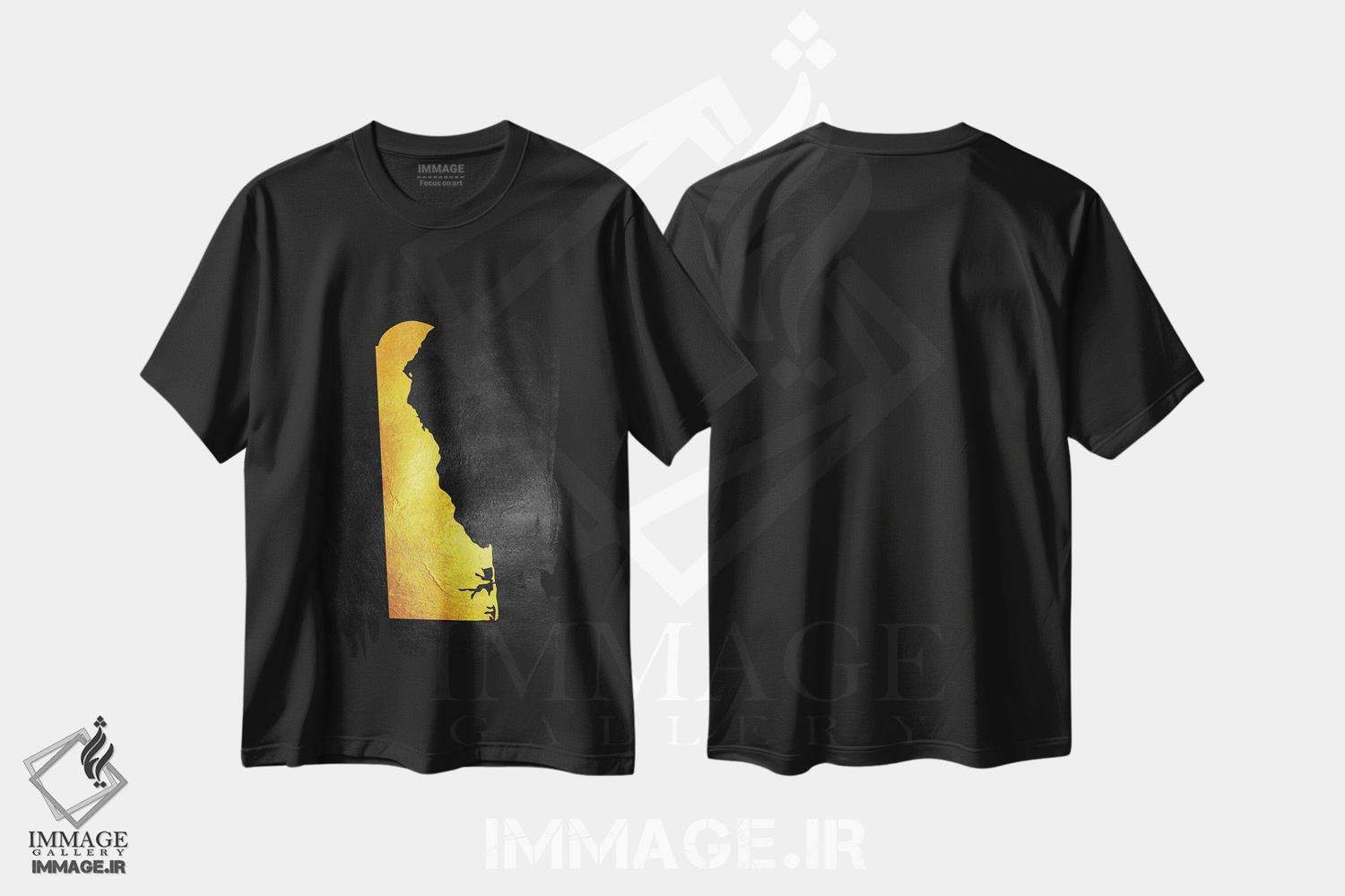 تیشرت طرح دار نقشه طلایی دلاور، تزئینی اثر آدریان بالدُوینو | فروشگاه ایماژ