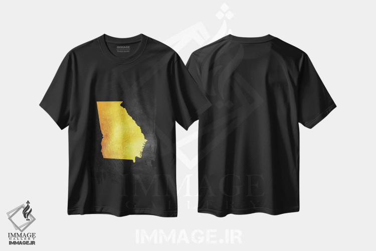 تیشرت طرح دار نقشه طلایی ایالت جورجیا، تزئینی اثر آدریان بالدُوینو | immage.ir