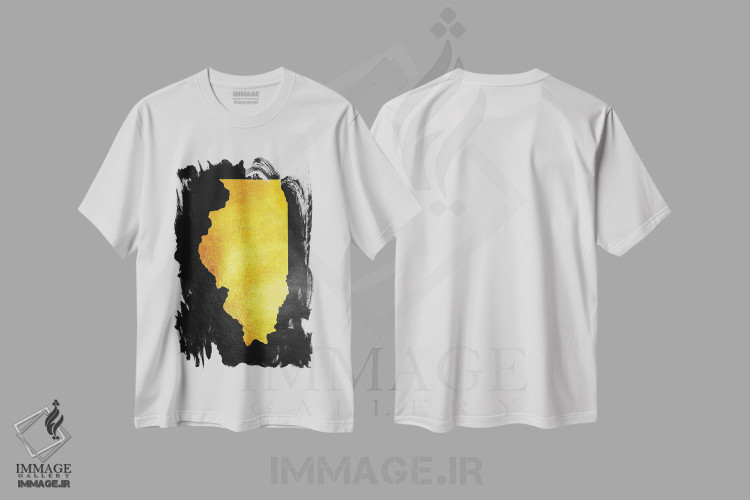 تیشرت طرح دار نقشه طلایی ایلینوی، تزئینی اثر آدریان بالدُوینو | فروشگاه ایماژ