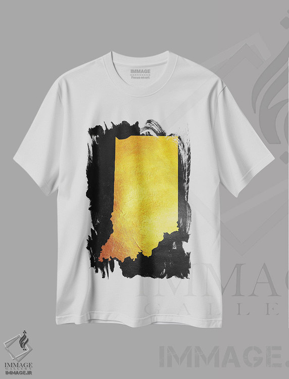تیشرت طرح دار نقشه طلایی ایندیانا، تزئینی اثر آدریان بالدُوینو | immage.ir