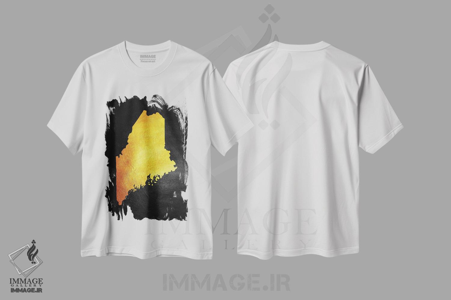 تیشرت طرح دار نقشه طلایی مین، تزئینی اثر آدریان بالدُوینو | فروشگاه ایماژ