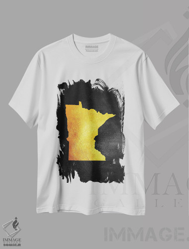 تیشرت طرح دار نقشه طلایی مینه سوتا، تزئینی اثر آدریان بالدُوینو | فروشگاه ایماژ