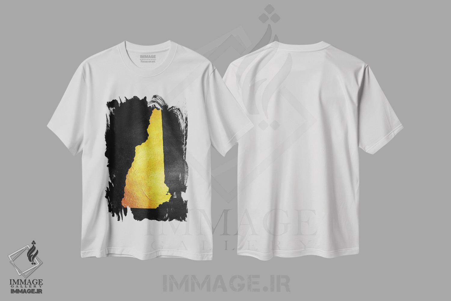 تیشرت طرح دار نقشه طلایی نیوهَمپشایر، تزئینی اثر آدریان بالدُوینو | immage.ir