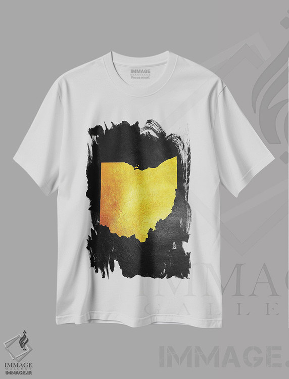 تیشرت طرح دار نقشه طلایی اوهایو، تزئینی اثر آدریان بالدُوینو | فروشگاه ایماژ