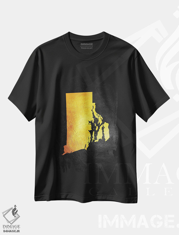 تیشرت طرح دار نقشه طلایی رود آیلند، تزئینی اثر آدریان بالدُوینو | فروشگاه ایماژ