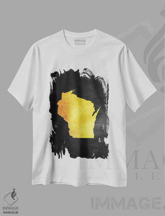 تیشرت طرح دار نقشه طلایی ویسکانسین، تزئینی اثر آدریان بالدُوینو | immage.ir