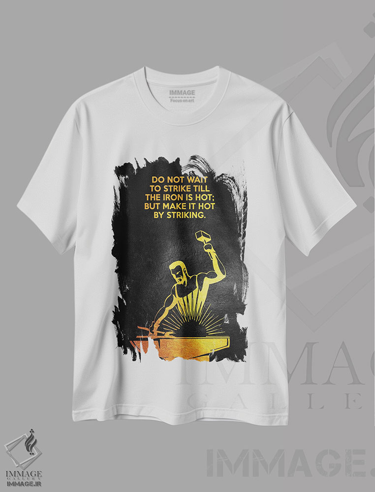 تیشرت طرح دار آهن را بکوب، هنر دیجیتال اثر آدریان بالدُوینو | immage.ir