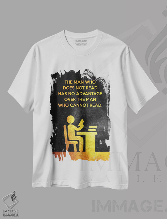 تیشرت طرح دار مطالعه کن، تزئینی اثر آدریان بالدُوینو | فروشگاه ایماژ
