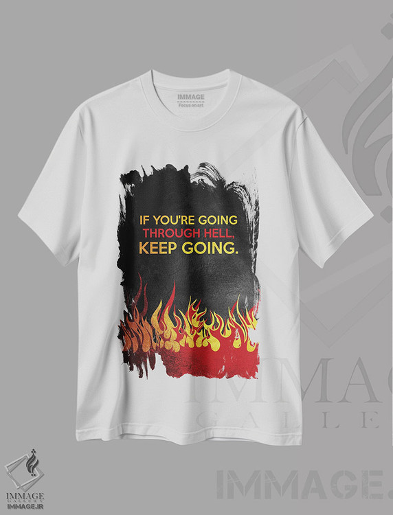 تیشرت طرح دار جهنم پایداری، تزئینی اثر آدریان بالدُوینو | فروشگاه ایماژ