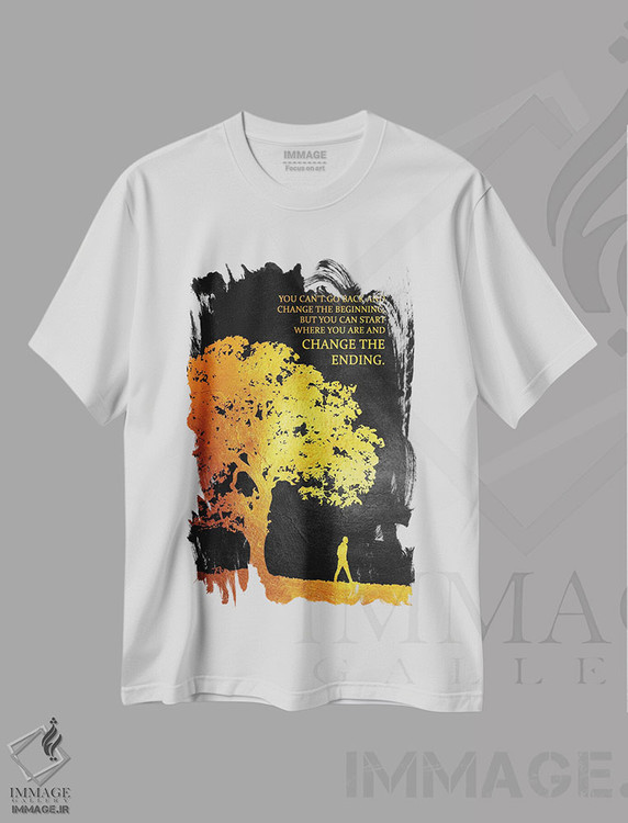 تیشرت طرح دار پایان را تغییر بده، تزئینی اثر آدریان بالدُوینو | فروشگاه ایماژ