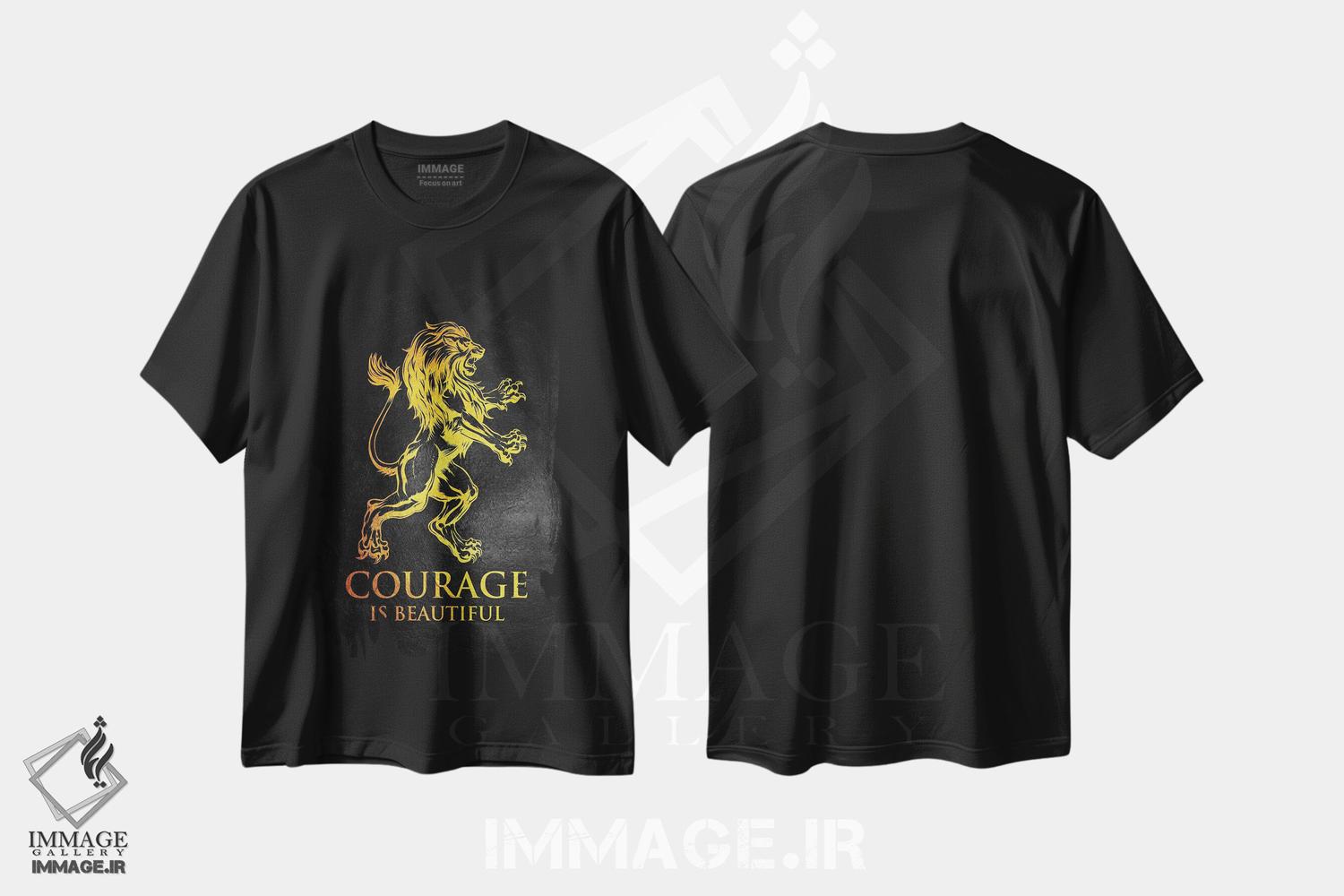 تیشرت طرح دار شجاعت زیباست، تزئینی اثر آدریان بالدُوینو | فروشگاه ایماژ