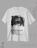 تیشرت طرح دار خط افق نقره ای کلیولند اوهایو، هنر دیجیتال اثر آدریان بالدُوینو | immage.ir