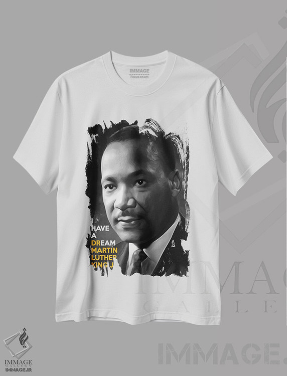 تیشرت طرح دار مارتین لوتر کینگ، تایپوگرافی اثر آدریان بالدُوینو | immage.ir