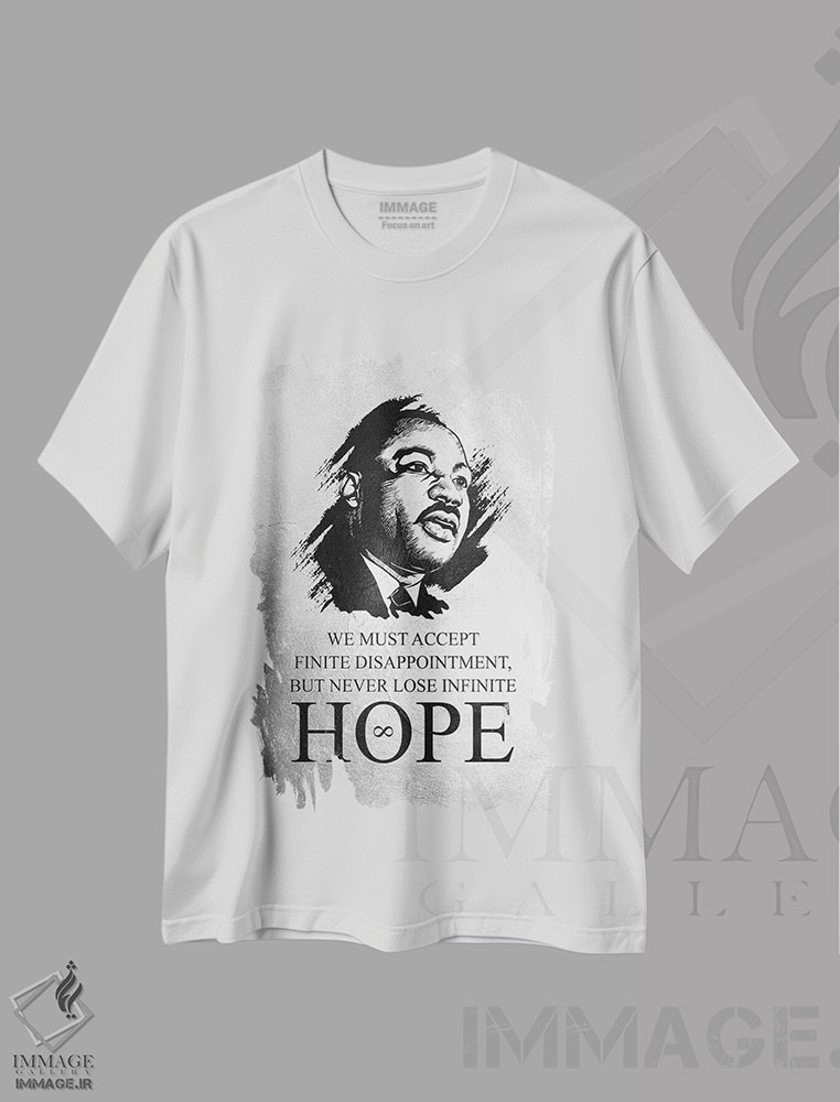 تیشرت طرح دار مارتین لوتر کینگ جونیور، تایپوگرافی اثر آدریان بالدُوینو | فروشگاه ایماژ