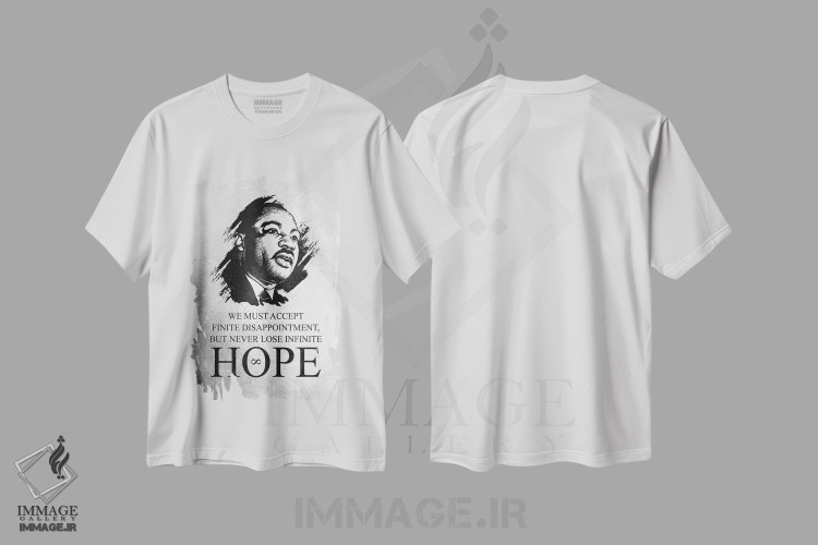 تیشرت طرح دار مارتین لوتر کینگ جونیور، تایپوگرافی اثر آدریان بالدُوینو | فروشگاه ایماژ