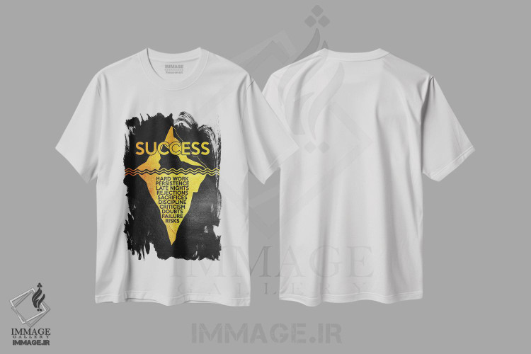 تیشرت طرح دار کوه یخ موفقیت، تایپوگرافی اثر آدریان بالدُوینو | immage.ir