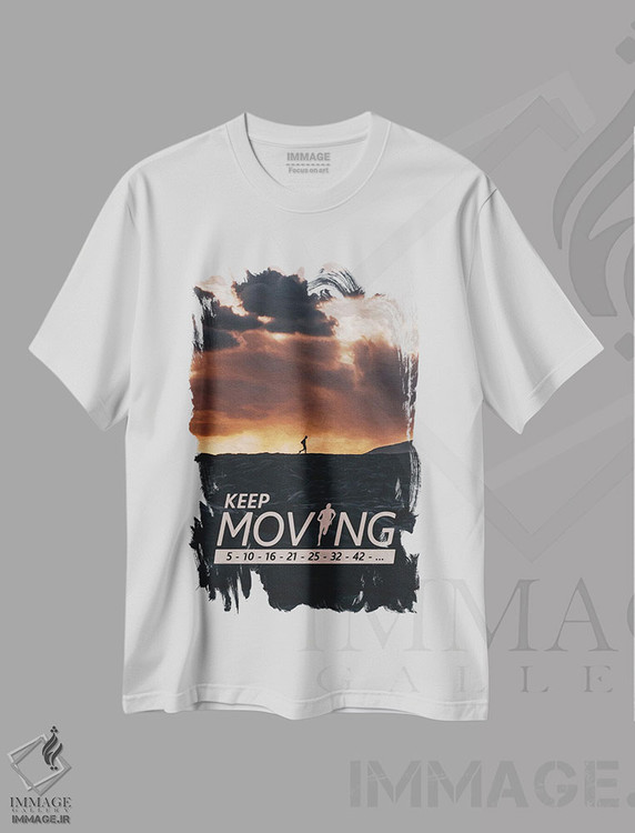 تیشرت طرح دار به حرکت ادامه بده، مدیوم اثر آدریان بالدُوینو | فروشگاه ایماژ