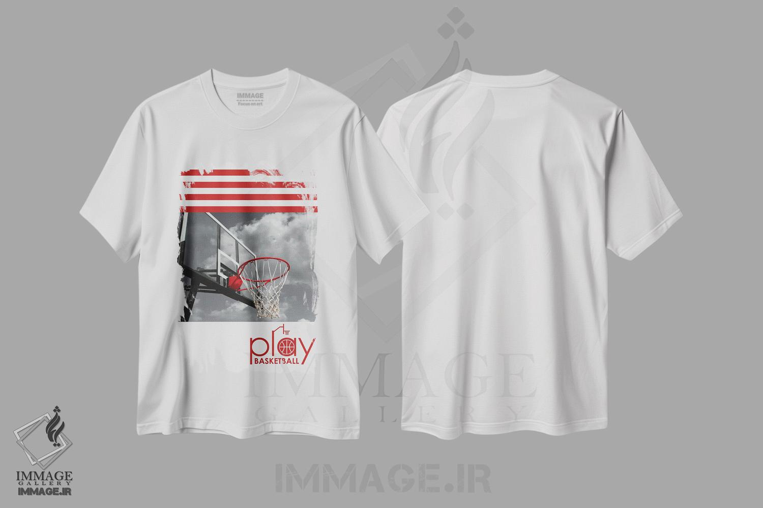 تیشرت طرح دار بازی بسکتبال، مدیوم اثر آدریان بالدُوینو | فروشگاه ایماژ