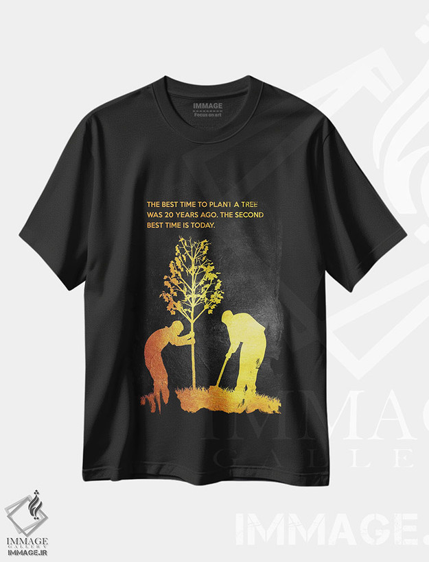 تیشرت طرح دار درختکاری، هنر دیجیتال اثر آدریان بالدُوینو | فروشگاه ایماژ