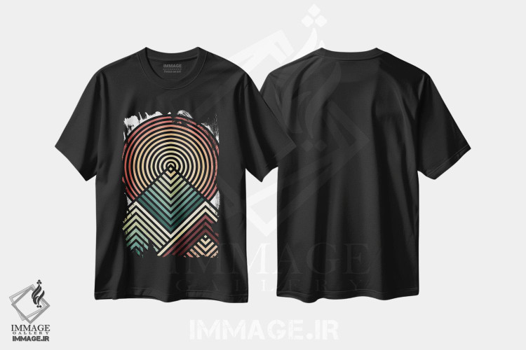 تیشرت طرح دار کوه های سبز، آبستره اثر اندرو ام بارلو | immage.ir