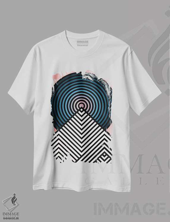 تیشرت طرح دار کوهِ هنگام غروب، آبستره اثر اندرو ام بارلو | فروشگاه ایماژ