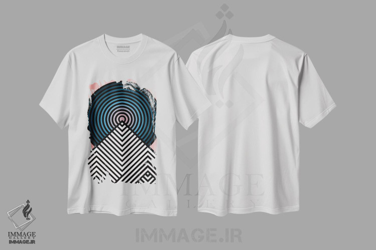 تیشرت طرح دار کوهِ هنگام غروب، آبستره اثر اندرو ام بارلو | فروشگاه ایماژ