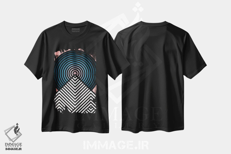 تیشرت طرح دار کوهِ هنگام غروب، آبستره اثر اندرو ام بارلو | immage.ir