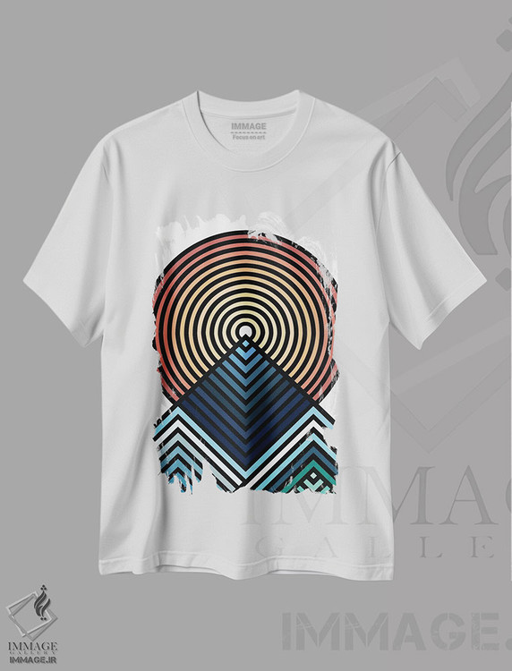 تیشرت طرح دار کوهِ هنگام طلوع، آبستره اثر اندرو ام بارلو | immage.ir