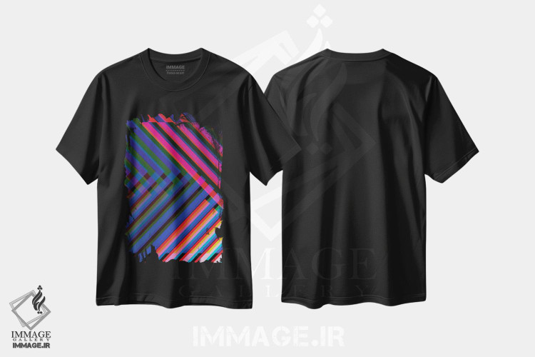 تیشرت طرح دار تار نئونی ۱، آبستره اثر اندرو ام بارلو | immage.ir