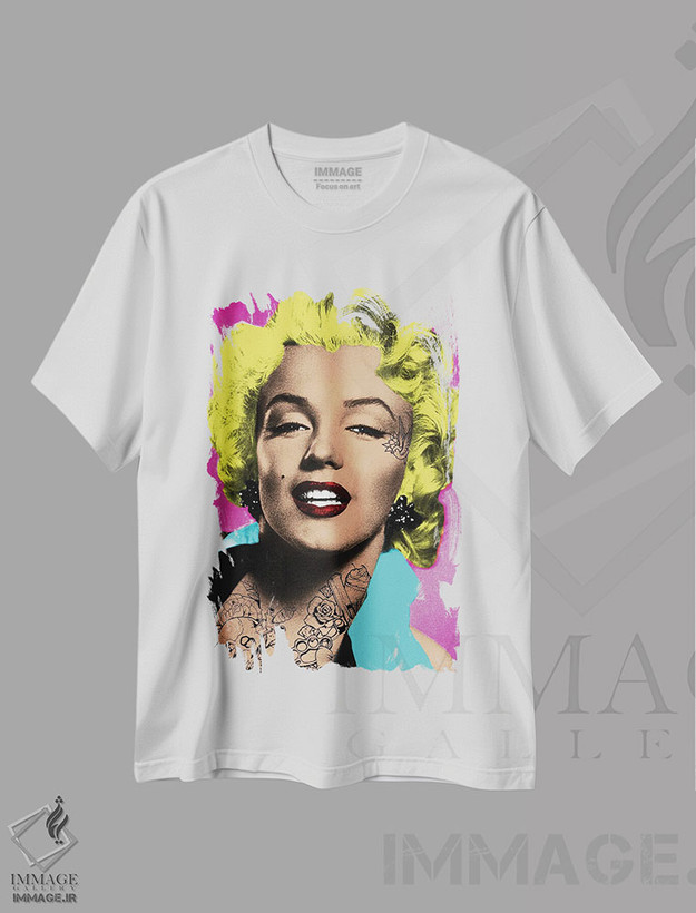 تیشرت طرح دار مرلین تتو شده، دکوراسیون جایگزین اثر اندرو ام بارلو | فروشگاه ایماژ