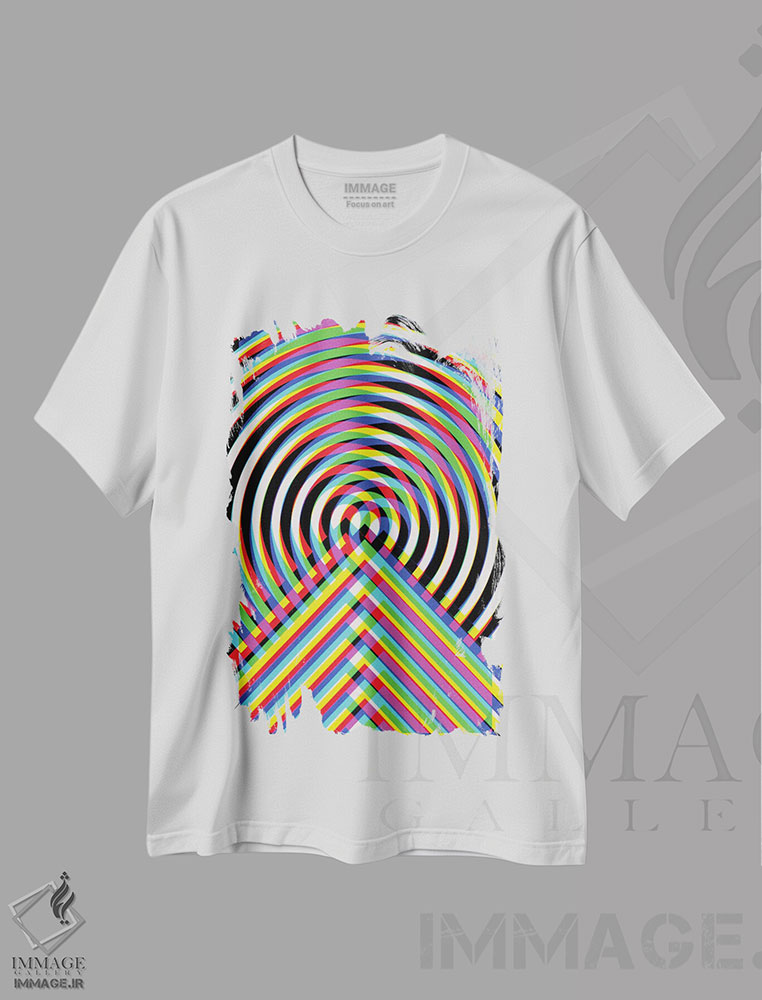 تیشرت طرح دار تار سیاه و سفید ۱، آبستره اثر اندرو ام بارلو | immage.ir