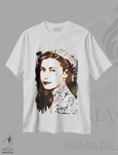 تیشرت طرح دار لیزی تتو شده، دکوراسیون جایگزین اثر اندرو ام بارلو | فروشگاه ایماژ