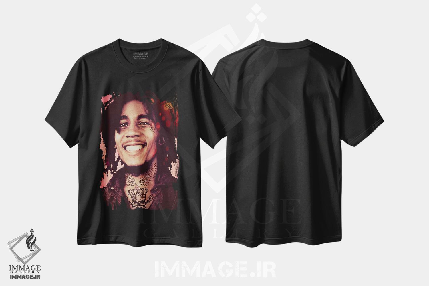 تیشرت طرح دار باب تتو شده، هنر آمریکایی آفریقایی تبار اثر اندرو ام بارلو | فروشگاه ایماژ