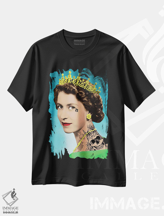 تیشرت طرح دار الیزابت تتو شده، دکوراسیون جایگزین اثر اندرو ام بارلو | immage.ir