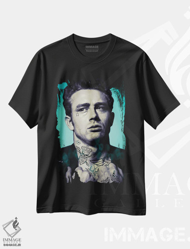 تیشرت طرح دار جیمز دین تتو شده، دکوراسیون جایگزین اثر اندرو ام بارلو | فروشگاه ایماژ